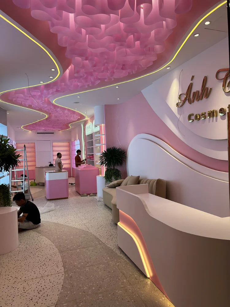 Thiết kế – Thi công – Hoàn Thiện Nội thất Showroom Mỹ Phẩm Ánh Tuyết – Hải Dương